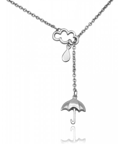 Cloud Rain and Umbrella Charms Pendant, Lariat Necklace, Birthday Gifts for Best Friends with Funny Greeting Card $21.56 Neck...