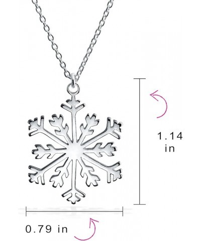 Classic Christmas Holiday Party Snowflake Dangle Earrings Pendant Necklace For Women Teen Polished .925 Sterling Silver Lever...