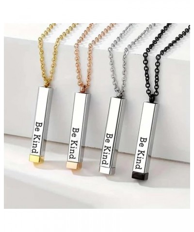 Be Kind...Of A Bitch Hidden Message Necklace, 3d Engraving Vertical Bar Necklace, Be Kind Of A Bitch Necklace, Stainless Stee...