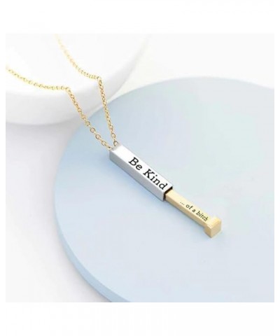 Be Kind...Of A Bitch Hidden Message Necklace, 3d Engraving Vertical Bar Necklace, Be Kind Of A Bitch Necklace, Stainless Stee...