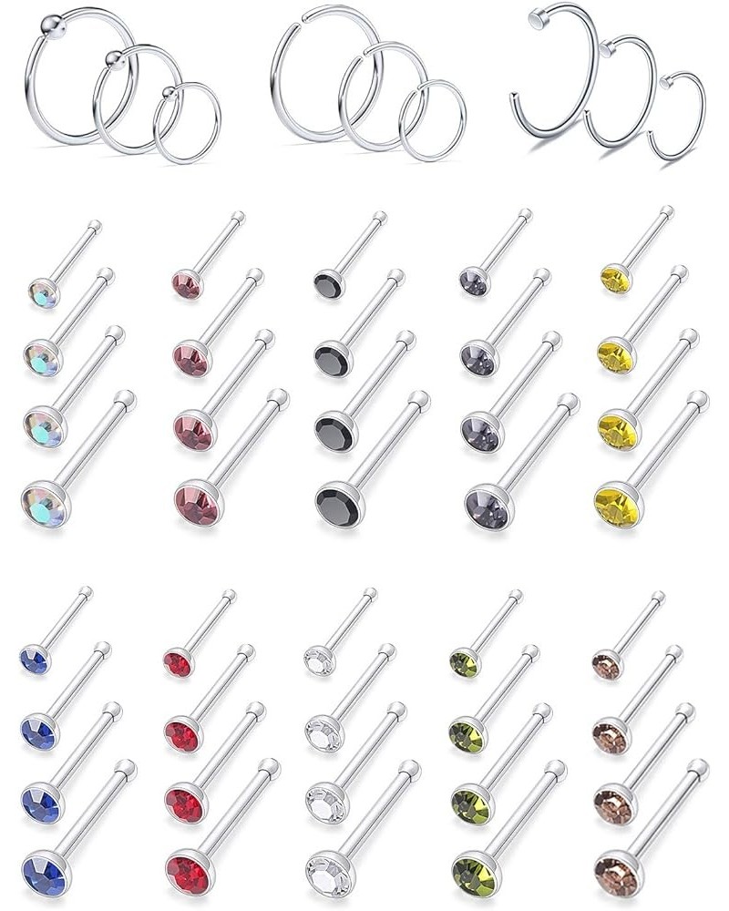 22G 20G 18G Nose Rings Hoop Stainless Steel Bone L Shaped Screw 1.5-3mm CZ Nose Studs Cartilage Daith Tragus Ear Piercing Rin...