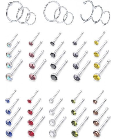 22G 20G 18G Nose Rings Hoop Stainless Steel Bone L Shaped Screw 1.5-3mm CZ Nose Studs Cartilage Daith Tragus Ear Piercing Rin...