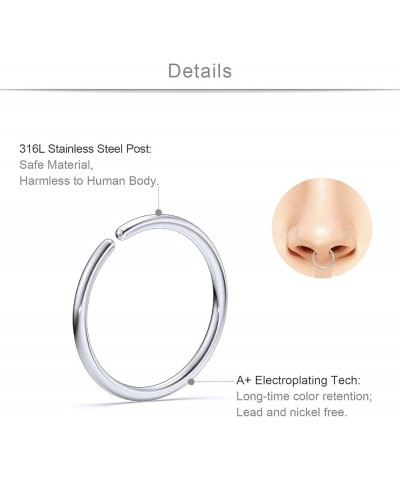 22G 20G 18G Nose Rings Hoop Stainless Steel Bone L Shaped Screw 1.5-3mm CZ Nose Studs Cartilage Daith Tragus Ear Piercing Rin...