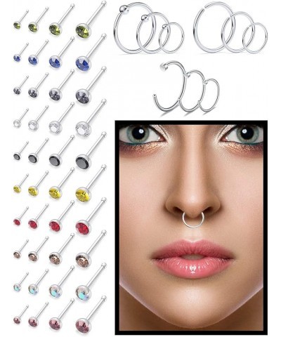 22G 20G 18G Nose Rings Hoop Stainless Steel Bone L Shaped Screw 1.5-3mm CZ Nose Studs Cartilage Daith Tragus Ear Piercing Rin...