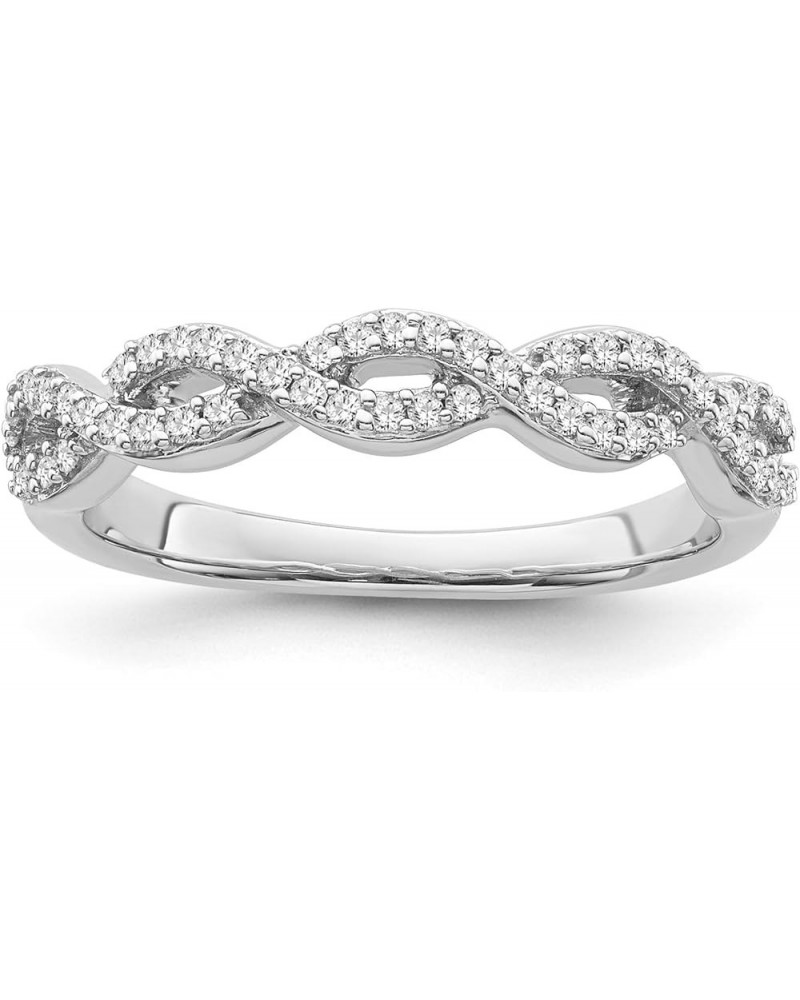 10K Gold or Silver Diamond Infinity Band Ring (1/5 cttw, I-J Color, I2-I3 Clarity) white-gold $112.85 Rings