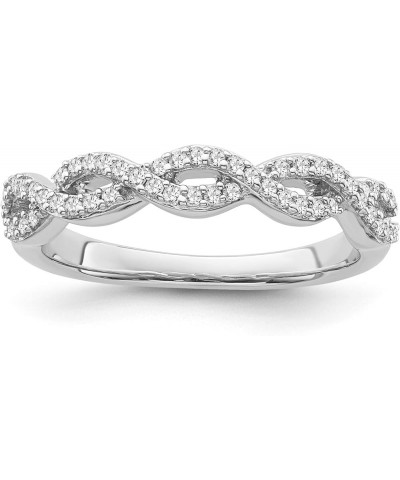 10K Gold or Silver Diamond Infinity Band Ring (1/5 cttw, I-J Color, I2-I3 Clarity) white-gold $112.85 Rings