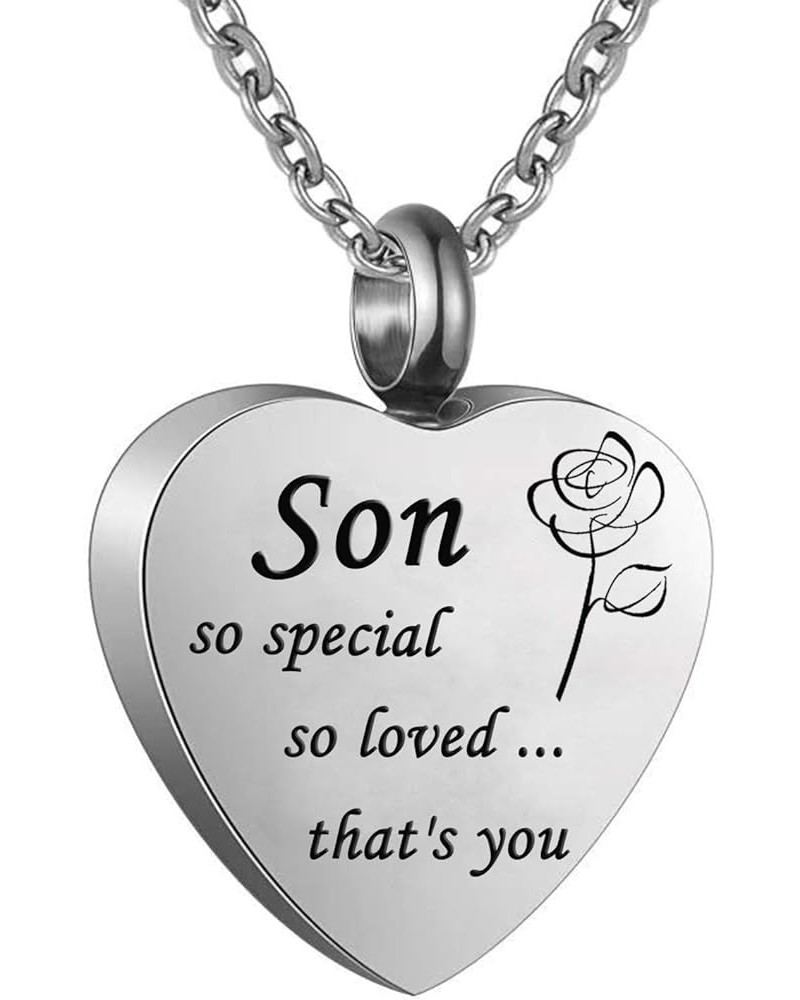 Cremation Urn Ashes Necklace, No longer by my side...but forever in my heart,Stainless steel memorial pendant Waterproof memo...