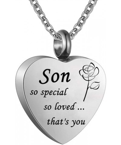 Cremation Urn Ashes Necklace, No longer by my side...but forever in my heart,Stainless steel memorial pendant Waterproof memo...