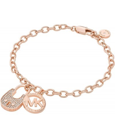 Rose Gold-Tone Bracelet for Women Bracelets Jewelry for Women Logo Lock Chain $29.06 Bracelets