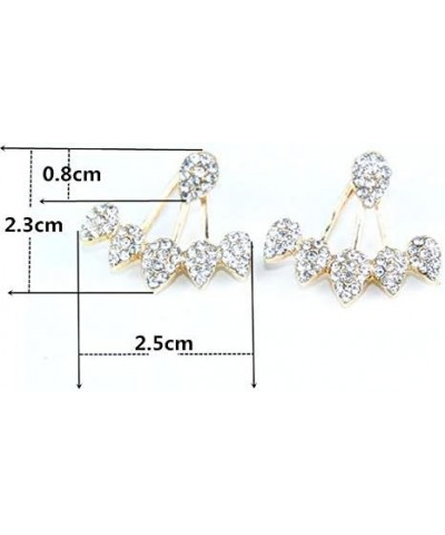 Sterling Silver Plated Simple Stylish Flower Crystal Rhinestone Ear Studs Earrings, CZ Ear Cuff Wrap Stud Earring, Pierced Ch...