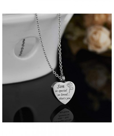 Cremation Urn Ashes Necklace, No longer by my side...but forever in my heart,Stainless steel memorial pendant Waterproof memo...