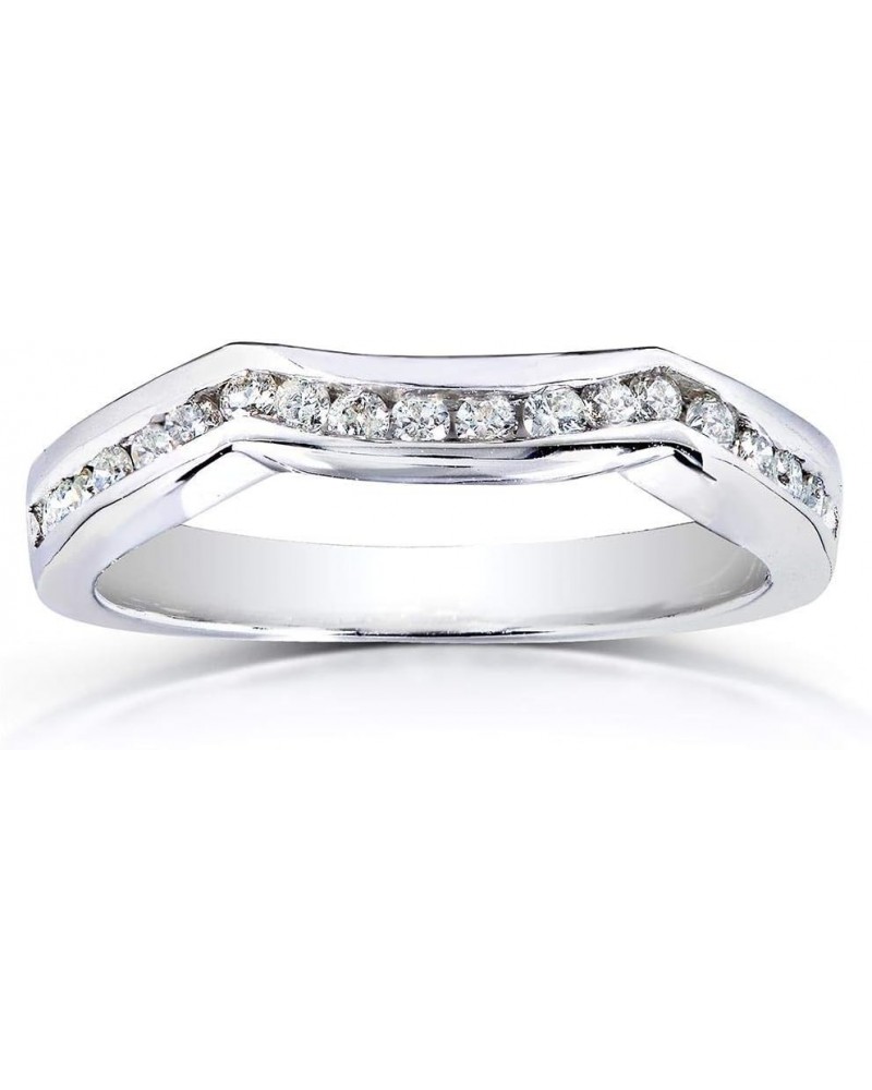 Round Diamond Contoured Band 1/4 Carat (ctw) in 14k White Gold $242.35 Rings