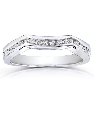 Round Diamond Contoured Band 1/4 Carat (ctw) in 14k White Gold $242.35 Rings