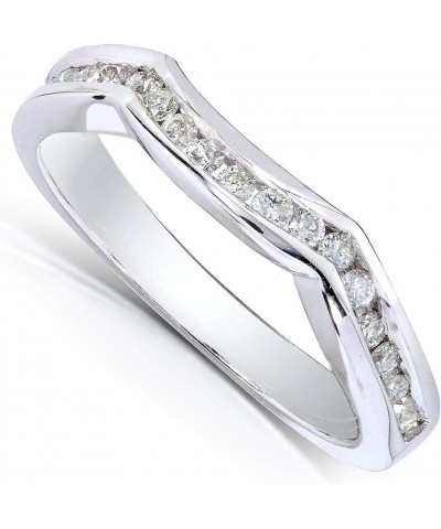 Round Diamond Contoured Band 1/4 Carat (ctw) in 14k White Gold $242.35 Rings