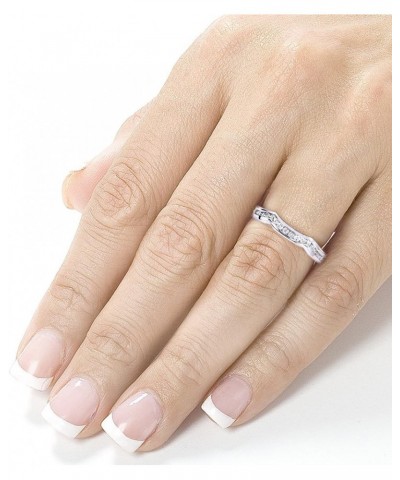 Round Diamond Contoured Band 1/4 Carat (ctw) in 14k White Gold $242.35 Rings