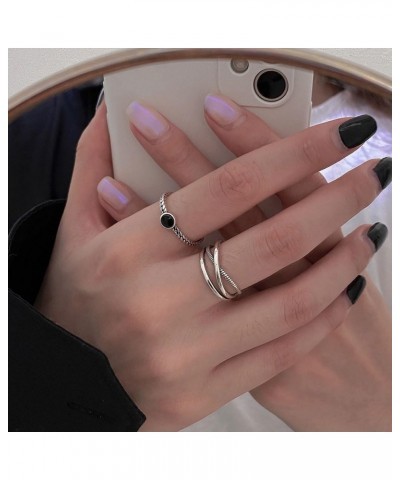 925 Sterling Silver Rings Set for Women Girls, Stackable Open Rings Size Adjustable, Pack for Gift Style9-2Pcs $12.59 Rings