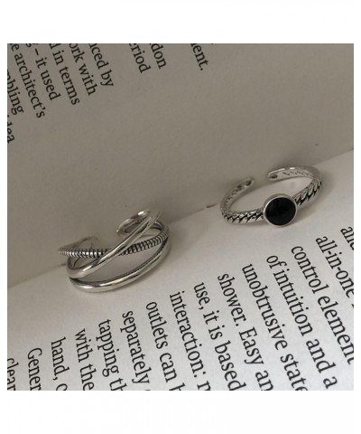 925 Sterling Silver Rings Set for Women Girls, Stackable Open Rings Size Adjustable, Pack for Gift Style9-2Pcs $12.59 Rings