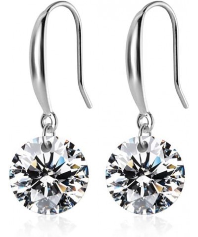 925 Sterling Silver Cubic Zirconia Drop Earrings for Women Teens Brilliant Cut Simulated Diamond Dangle Earrings Crystal Wedd...