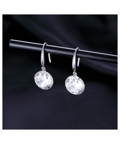 925 Sterling Silver Cubic Zirconia Drop Earrings for Women Teens Brilliant Cut Simulated Diamond Dangle Earrings Crystal Wedd...