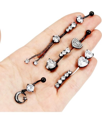 14G Belly Button Rings Belly Rings for Women Stainless Steel Belly Piercing Jewelry Surgical Steel Dangle Belly Button rings ...