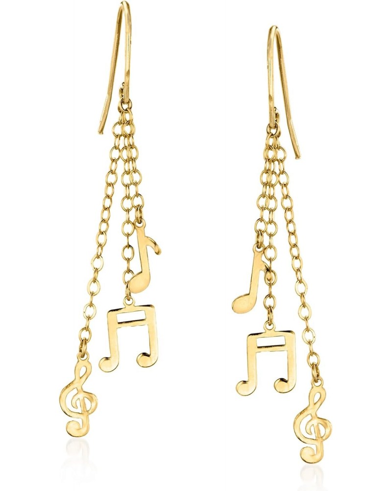 Italian 14kt Yellow Gold Music Note Drop Earrings $72.15 Earrings