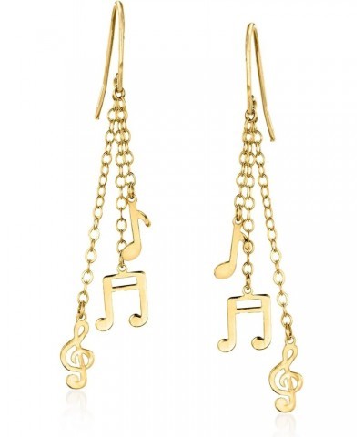 Italian 14kt Yellow Gold Music Note Drop Earrings $72.15 Earrings