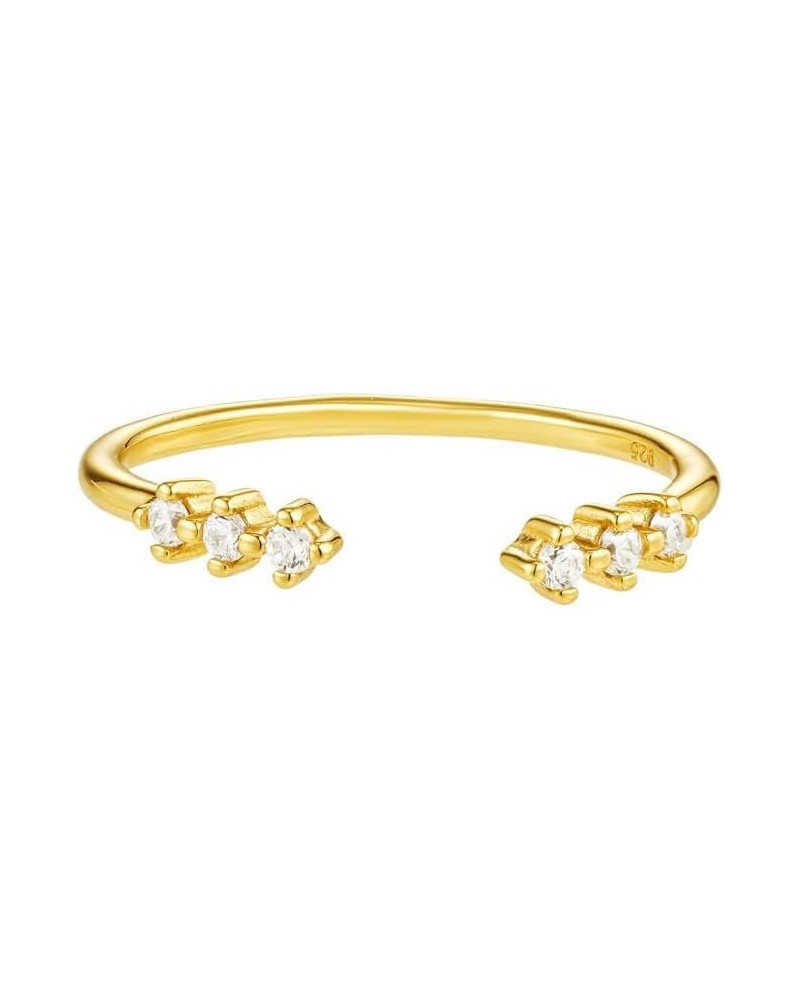 Dainty Open Band Stackable 18k Gold CZ Diamond Ring for Women Gift for Her 7 03-Serafina $11.59 Rings