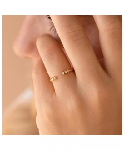 Dainty Open Band Stackable 18k Gold CZ Diamond Ring for Women Gift for Her 7 03-Serafina $11.59 Rings