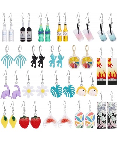 20 Pairs Mixed Weird Cute Earrings Funny Dangle Drop Resin Acrylic & Metal Earrings Set for Women Girls Anime Cosplay Rubber ...