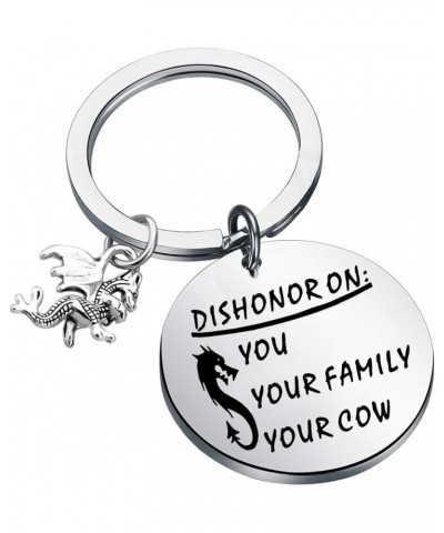 Mulan Inspire Gift Dishonor On Your Cow and Family Keychain Dragon Gift for Mulan Fans… (Dishonor Keychain) $9.00 Pendants