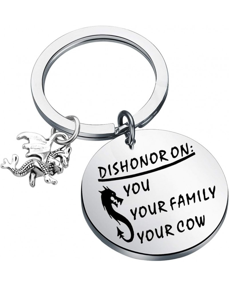 Mulan Inspire Gift Dishonor On Your Cow and Family Keychain Dragon Gift for Mulan Fans… (Dishonor Keychain) $9.00 Pendants