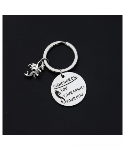 Mulan Inspire Gift Dishonor On Your Cow and Family Keychain Dragon Gift for Mulan Fans… (Dishonor Keychain) $9.00 Pendants