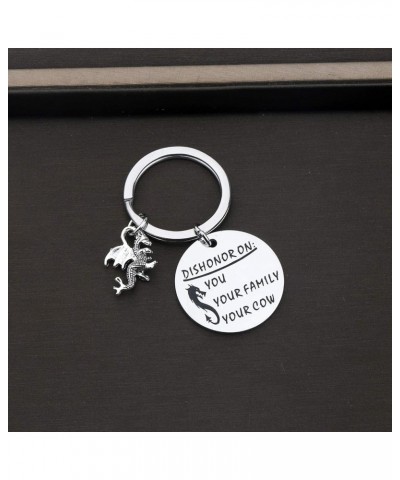 Mulan Inspire Gift Dishonor On Your Cow and Family Keychain Dragon Gift for Mulan Fans… (Dishonor Keychain) $9.00 Pendants