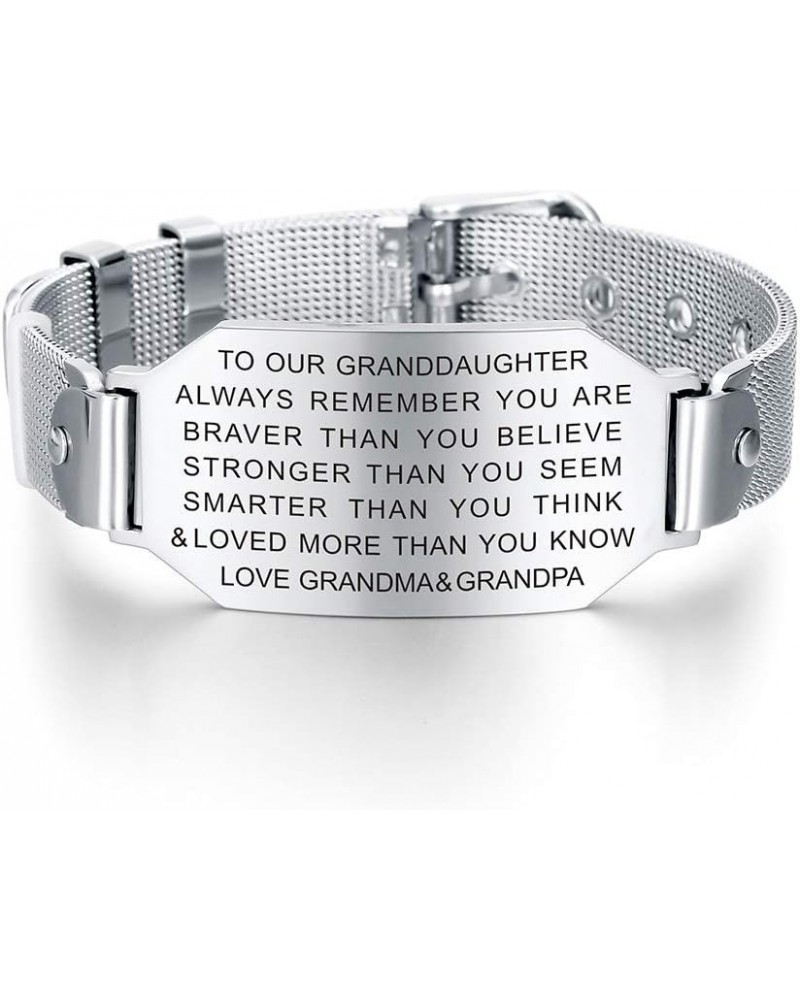 to Our/My Granddaughter Gifts Bracelet with Inspirational Love Quotes Our Granddaughter-Metal Bracelet $9.33 Bracelets