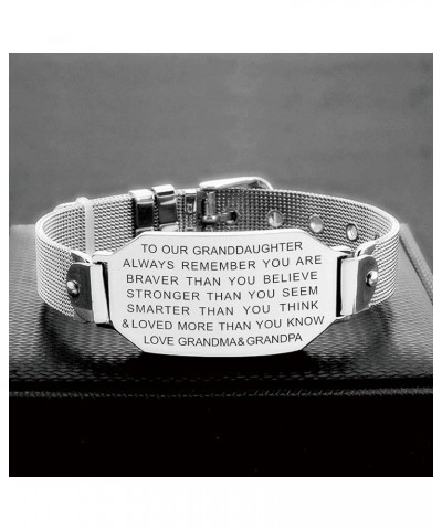 to Our/My Granddaughter Gifts Bracelet with Inspirational Love Quotes Our Granddaughter-Metal Bracelet $9.33 Bracelets