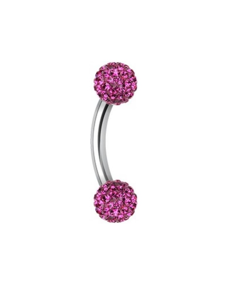 Multi-Sprinkle Dot Curved Barbell WildKlass Eyebrow Ring 14 GA, 10mm, 4mm ball size, Fuchsia $10.99 Body Jewelry