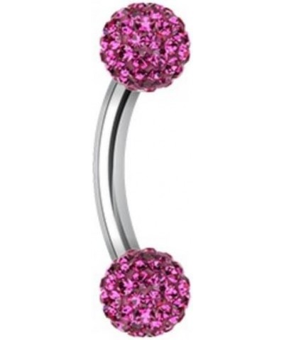 Multi-Sprinkle Dot Curved Barbell WildKlass Eyebrow Ring 14 GA, 10mm, 4mm ball size, Fuchsia $10.99 Body Jewelry