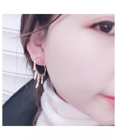 Fashion Drop Icicle C-Shaped Hoop Earrings Metal Melting Dripping Shaped Earrings for Women Girls Jewelry Earrings Gold $8.39...