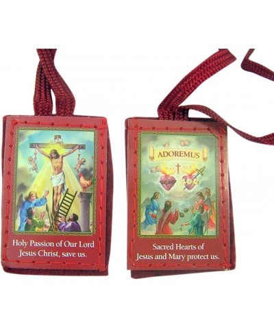 Red Cloth Scapular of The Passion with Instruction Pamphlet, 18 Inch $10.99 Necklaces