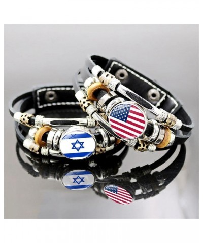 Israel Flag Bracelet,Adjustable Israel Flag Braided Bracelet, Israeli Flag Pin,I Stand With Israel Bracelet, Israelite Wristb...