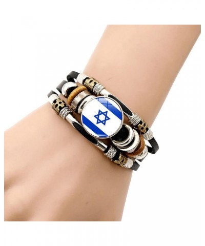 Israel Flag Bracelet,Adjustable Israel Flag Braided Bracelet, Israeli Flag Pin,I Stand With Israel Bracelet, Israelite Wristb...