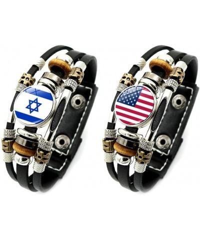 Israel Flag Bracelet,Adjustable Israel Flag Braided Bracelet, Israeli Flag Pin,I Stand With Israel Bracelet, Israelite Wristb...