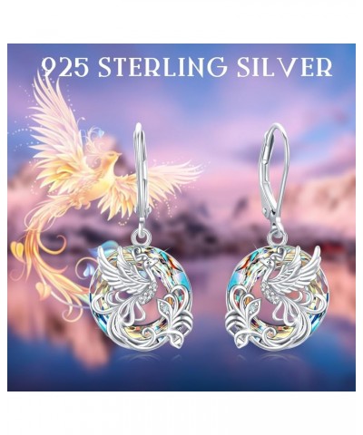 Sterling Silver Leverback Drop Earring with Austrian Crystal Hypoallergenic Heart Dangle Earrings for Sensitive Ears Jewelry ...