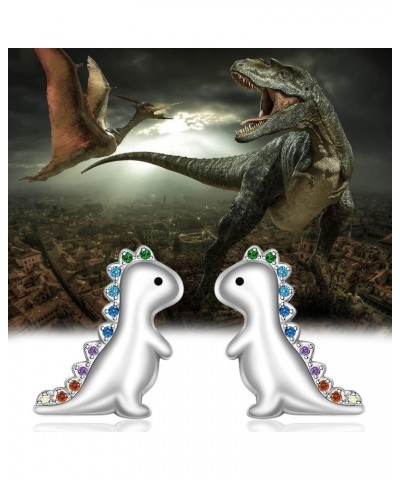 Axolotl Giraffe Pig Fox Dinosaur Dog Earrings Studs 925 Sterling Silver Christmas Halloween Jewelry Dinosaur $15.59 Earrings