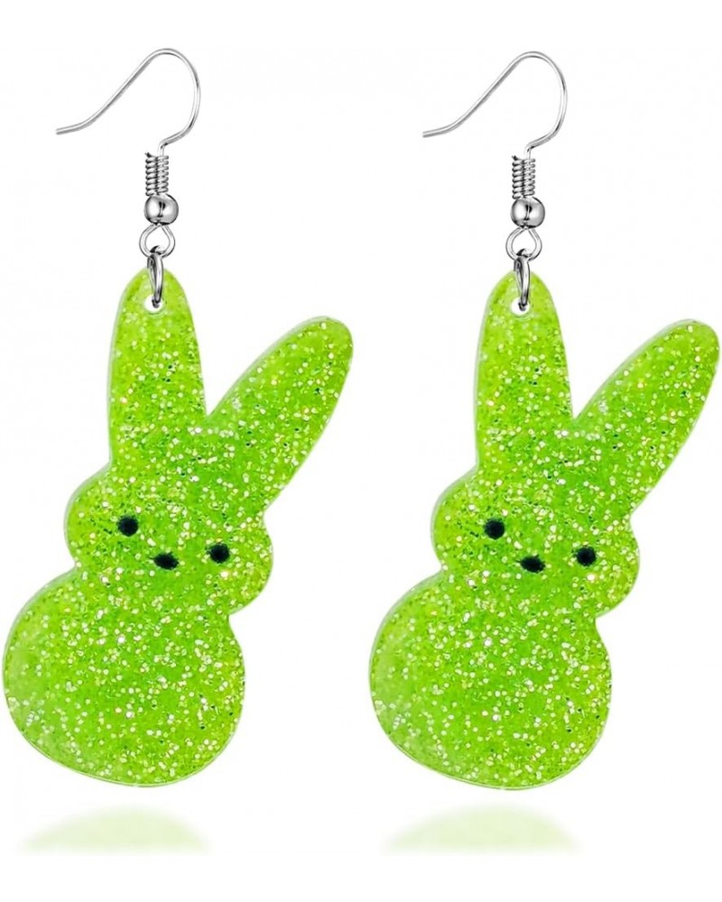 Easter Bunny Earrings for Women Girls Sparkle Colorful Rabbit Spring Earrings Acrylic Rabbit Dangle Earrings Holiday Happy Ea...