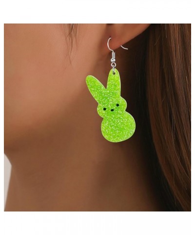 Easter Bunny Earrings for Women Girls Sparkle Colorful Rabbit Spring Earrings Acrylic Rabbit Dangle Earrings Holiday Happy Ea...