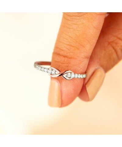 Infinity Knot Ring for Women, 925 Sterling Silver Cubic Zirconia Rings Aesthetic Jewelry Flower Mother's Day Gift for Girls w...