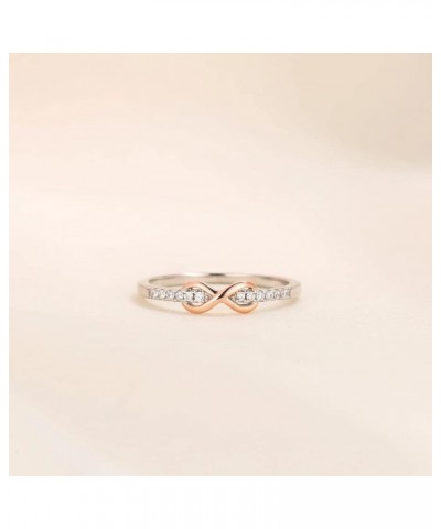 Infinity Knot Ring for Women, 925 Sterling Silver Cubic Zirconia Rings Aesthetic Jewelry Flower Mother's Day Gift for Girls w...