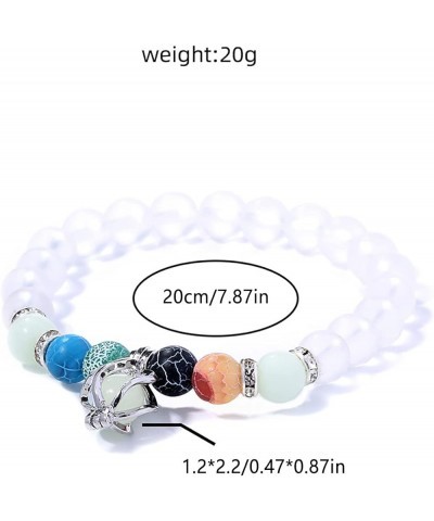 Stretch Beaded Statement Bracelet for Women Nylon Wire Beaded Bracelet Cuff Bangles- Strand Bracelets 7-G $6.84 Bracelets