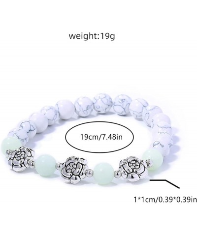 Stretch Beaded Statement Bracelet for Women Nylon Wire Beaded Bracelet Cuff Bangles- Strand Bracelets 7-G $6.84 Bracelets